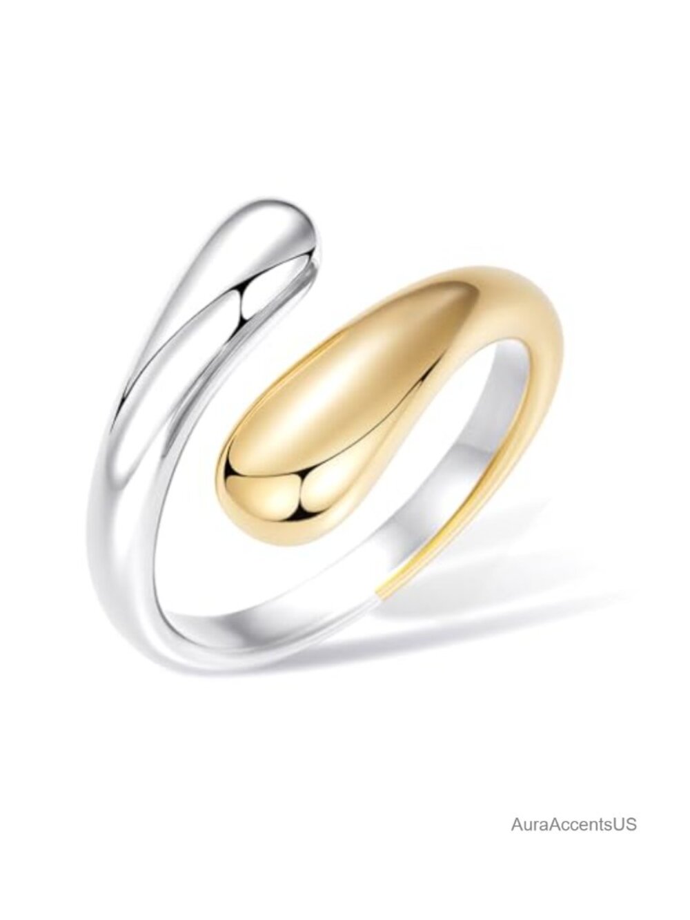 14K Gold Plated Stainless Steel Dome Ring Statement Stackable